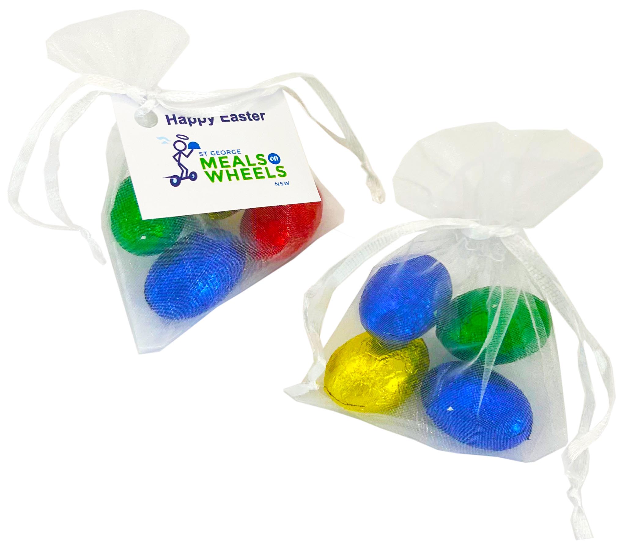 Mini Solid Easter Eggs in Organza Bag x4