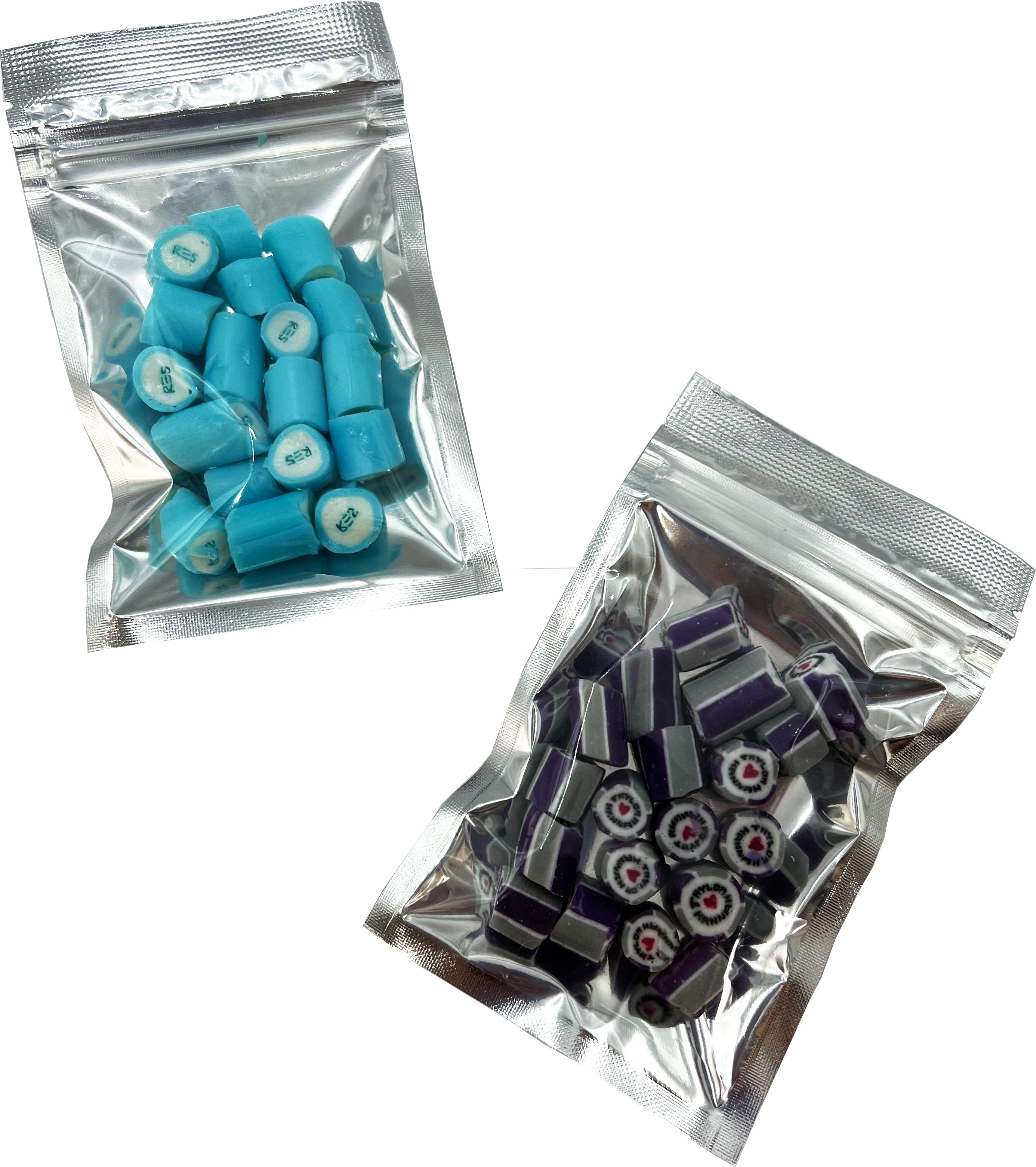 Silver Zip Lock Bag with Rock Candy 40g