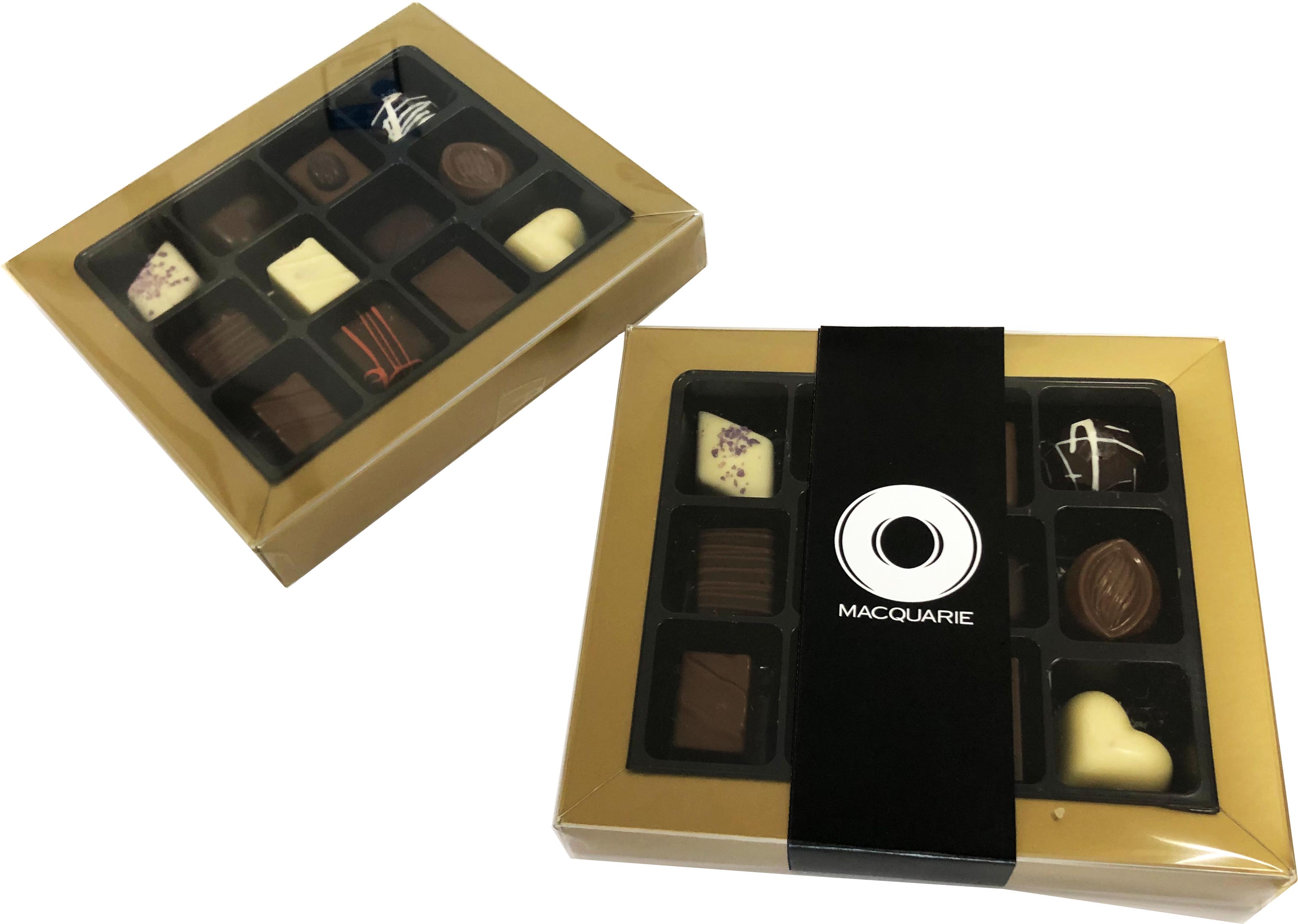 12 Pack Choc Box GOLD Rim