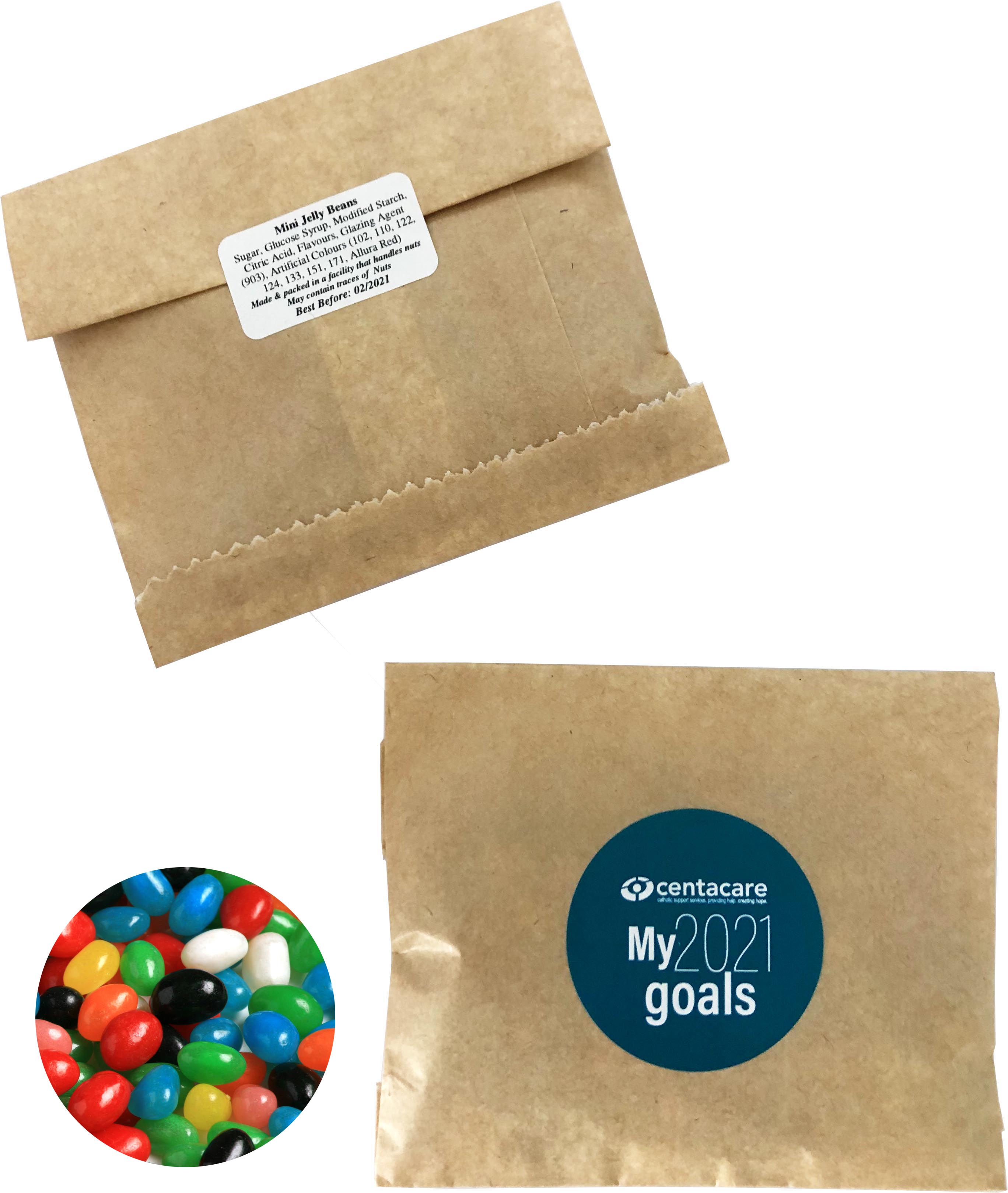 Kraft Paper Bag with Mini Jelly Beans 50g
