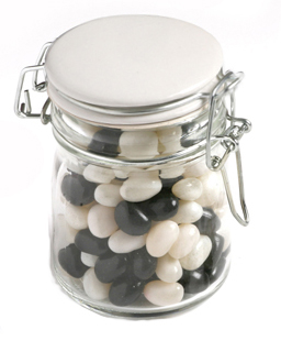 Glass Clip Lock Jar with Mini Jelly Beans 160g