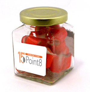 Square Jar with Personalised Rock Candy 135g