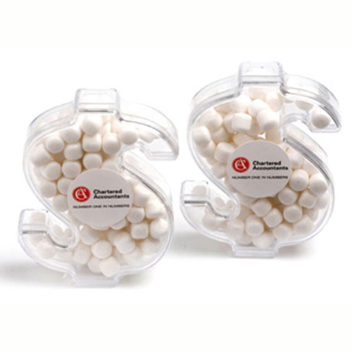 Acrylic Dollar with Chewy Mints 40g
