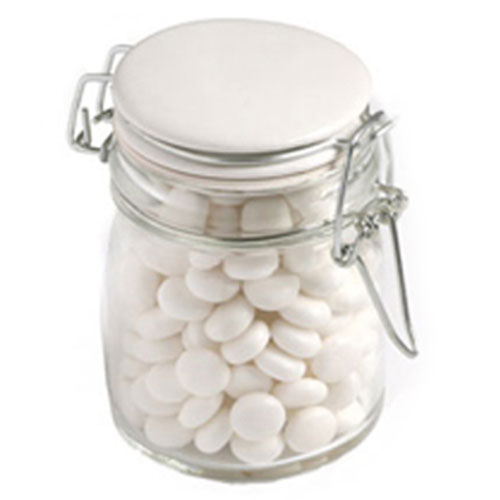 Glass Clip Lock Jar with Chewy Mints 160g