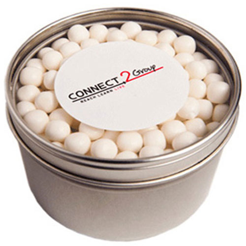 Small Round Window Tin with Chewy Mints 150g