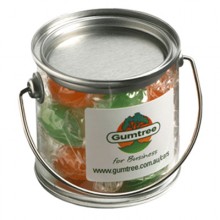 SMALL PVC BUCKET FILLED WITH TWIST WRAPPED BOILED LOLLIES 120G