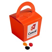COLOURED NOODLE BOX FILLED WITH MINI JELLY BEANS 100G (Mixed Colours or Corporate Colours)