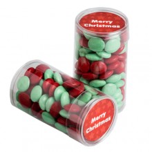 PET Tube filled with CHRISTMAS Choc Beans 100g