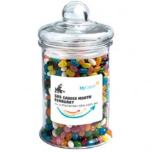 BIG APOTHECARY JAR FILLED WITH JELLY BEANS 1.2KG (Mixed or Corporate Colours)