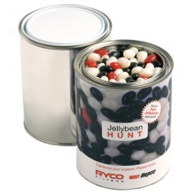 PAINT TIN FILLED WITH JELLY BEANS 1KG (Mixed Colours or Corporate Colours)