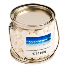 Small PVC Bucket Filled with Mints 170g