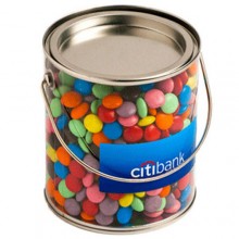 BIG PVC BUCKET FILLED WITH CHOC BEANS 875G (Mixed Colours)