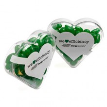ACRYLIC HEART FILLED WITH JELLY BEANS 50G (Mixed Colours or Corporate Colours)