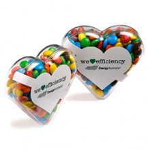 ACRYLIC HEART FILLED WITH MINI M&Ms 50G