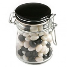 JELLY BEANS IN GLASS CLIP LOCK JAR 160G (Mixed Colours or Corporate Colours)
