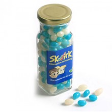 JELLY BEANS IN GLASS TALL JAR 220G (Mixed Colours or Corporate Colours)