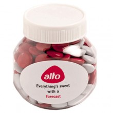 PLASTIC JAR FILLED WITH CHOC BEANS 170G (Mixed Coloured Choc Beans)