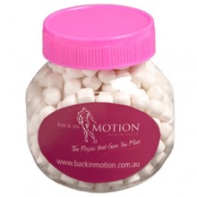 PLASTIC JAR FILLED WITH MINTS OR CHEWY MINTS 170G