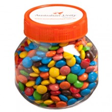 PLASTIC JAR FILLED WITH M&Ms 145G