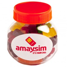 PLASTIC JAR FILLED WITH JELLY BABIES 135G