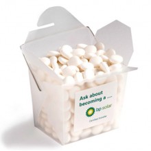 FROSTED PP NOODLE BOX FILLED WITH MINTS 100G