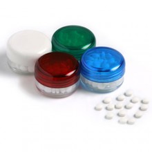 SMALL SCREW CAP JAR (White, Blue, Red Lids)