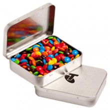 RECTANGLE HINGE TIN FILLLED WITH M&Ms 65G