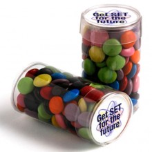 PET TUBE FILLED WITH CHOC BEANS 100G