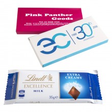 35g Milk Lindt Chocolate Bar with customised BOX