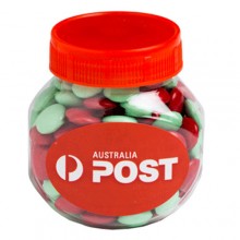 Plastic Jar filled with CHRISTMAS Choc Beans 170g