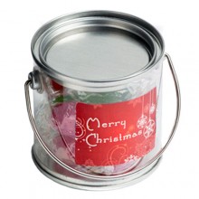 Small PVC Bucket filled with Christmas Twist Wrapped Boiled Lollies 120g