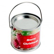 Medium PVC Bucket filled with Christmas Twist Wrapped Boiled Lollies